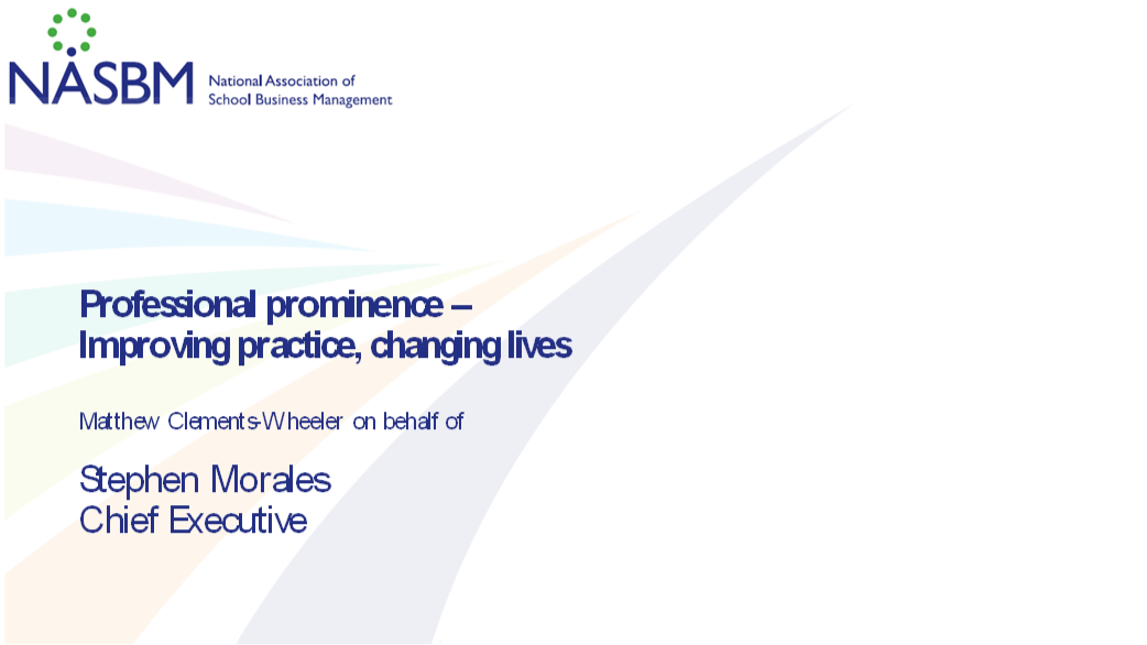 Title slide from the Professional Prominence address